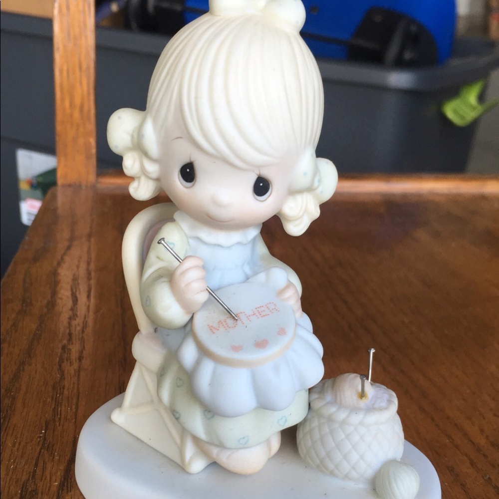 Precious Moments mother sew dear porcelain figurine sold in original box